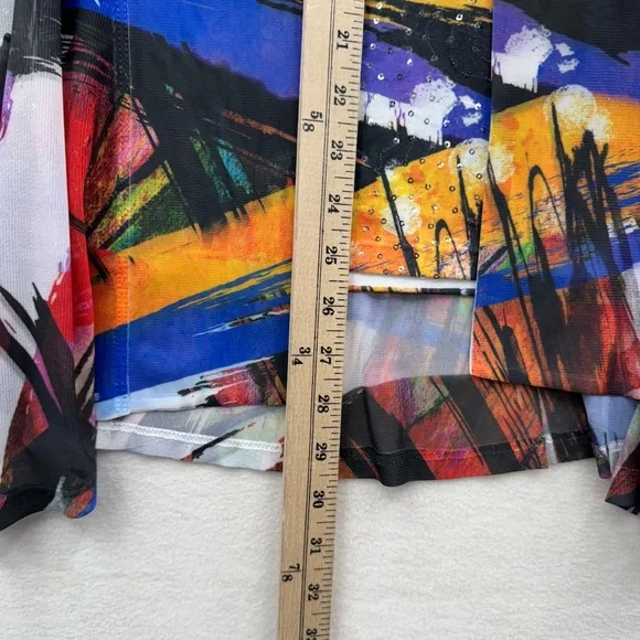 Jess & Jane Women’s XL 2 Piece Set Tank Top Cardigan Jacket Abstract Print - Picture 6 of 8